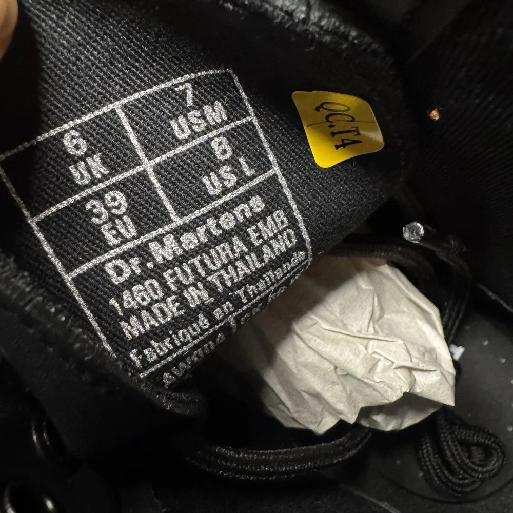 Dr. Martens X Futura Laboratory Embroidered 7M And 8L Black Combat Boots Cool - Picture 7 of 7